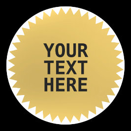 Gold Siegel Award mit Sondertext Runder Aufkleber