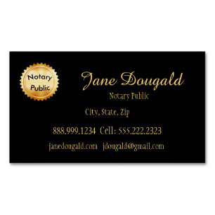 Gold Siegel mit Black Classic Notary Business Card Magnetische Visitenkarte