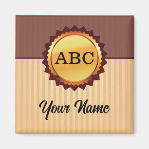 Gold-Siegel mit Initialen und benutzerdefinierten Magnet