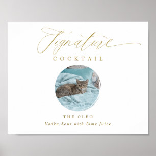 Gold Signature Drinks Unterschreiben Foto Hochzeit Poster
