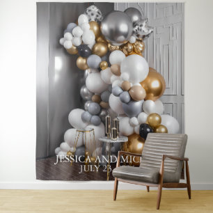 Gold Silber Ballon Wall Geburtstagsfeier Wandteppich