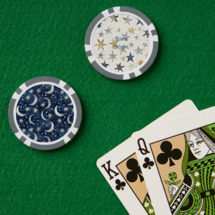 Gold Silber Blaue Sterne Pokerchips