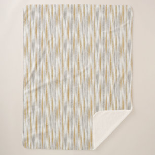 Gold Silber Chic Glam Glitzer Streifen Sherpadecke