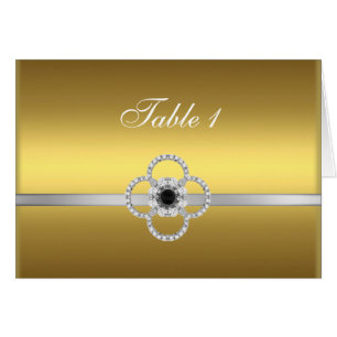 Gold Silber Diamond Black Jewel Table Card 1