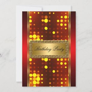Gold Silber Feuer Rot Art Deco Einladung
