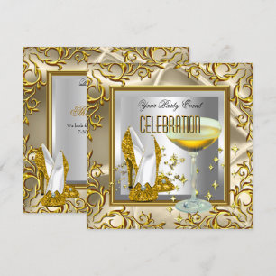 Gold Silber High Heel Schuhe Champagner Einladung