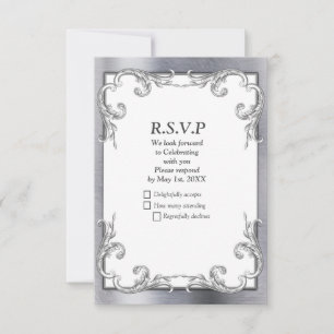 Gold, Silber - Messing Modern RSVP Karte