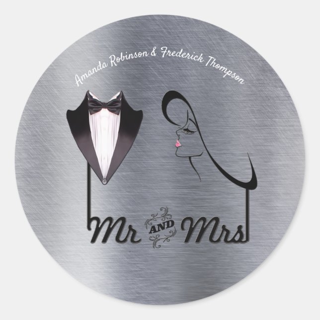 Gold, Silber - Messing Modern Runder Aufkleber (Vorderseite)