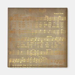 Gold Silber Night Weihnachtslied Music Magnet