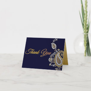 Gold Silber Paisley Hindu Hochzeit Danke