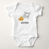 Gold Silber Personalisierte Rakete Weltraumkids