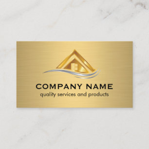 Gold Silber Real Anwesen Zuhause-Logo Visitenkarte