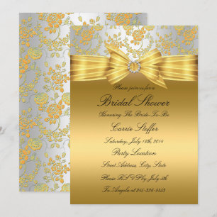 Gold Silber Rose Brautparty-Einladung Einladung