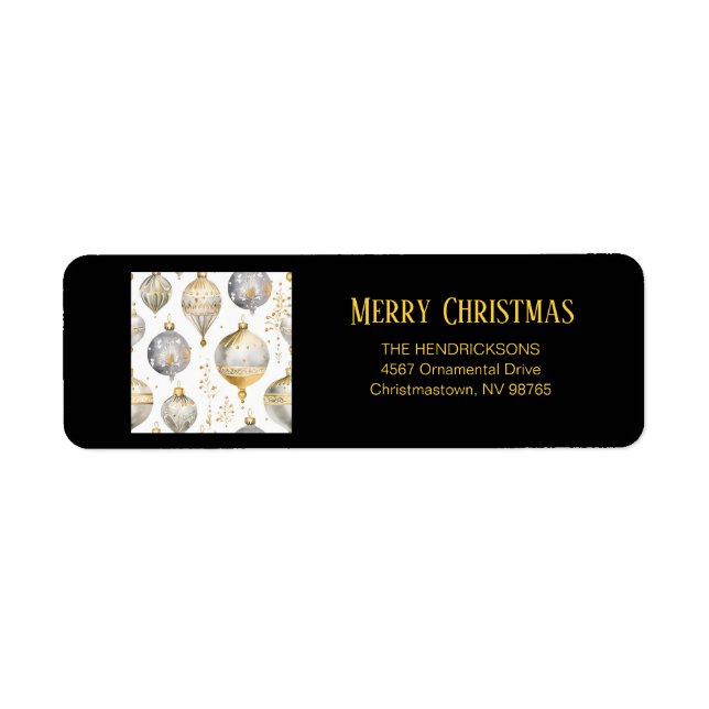 Gold Silber Schwarz Ornamente Weihnachten  (Vorne)