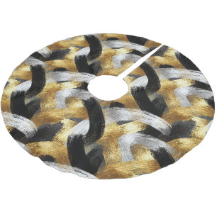Gold Silber Schwarz Weihnachtsfeier Polyester Weihnachtsbaumdecke