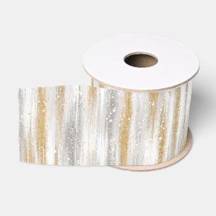 Gold Silber Streifen Weihnachtsfeier Geburtstag Ripsband