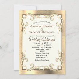 Gold, Silber und Brass Vintag Einladung