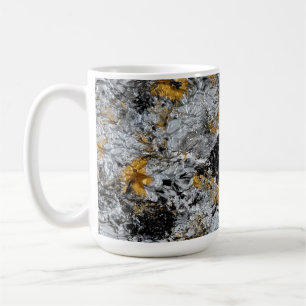 Gold, Silber und Schwarz - handgefertigtes Kunstwe Kaffeetasse