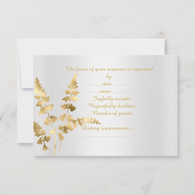 Gold silberne elegante Lesekarte RSVP Karte (Vorderseite)