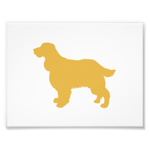 Gold Silhouette Cocker - Rücken Farbe auswählen Fotodruck