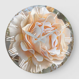 Gold Silk Unique Rose Art Dream Große Wanduhr