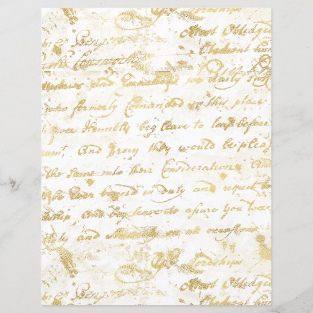 Gold Silver 2 Side Old Handwriting Scrapbook (Vorderseite)
