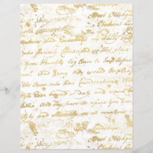 Gold Silver 2 Side Old Handwriting Scrapbook