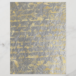 Gold Silver 2 Side Old Handwriting Scrapbook