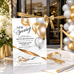 Gold Silver Balloons Restaurant Neue Eröffnung Einladung