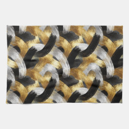 Gold Silver Black Christmas Celebration Geschirrtuch