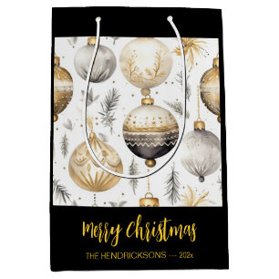 Gold Silver Black Christmas Ornaments Geschenktasc Mittlere Geschenktüte
