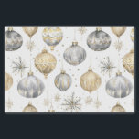 Gold Silver Black Christmas Vintage Ornamente Seidenpapier<br><div class="desc">Dieses Vintage Aquarellbild besticht durch wunderbare Ornamente in Gold und Silber für Ihr Weihnachts- und Winterurlaubspapier. In diesem Blatt sind die vorherrschenden Farben Gold und Silber,  mit ein wenig schwarzer Färbung und einigen skurrilen Details von Schneeflocken und Glitzern.</div>