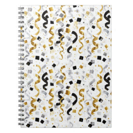 Gold Silver Black Confetti Notizblock
