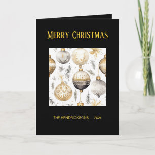 Gold Silver Black Ornaments Weihnachtskarte Karte