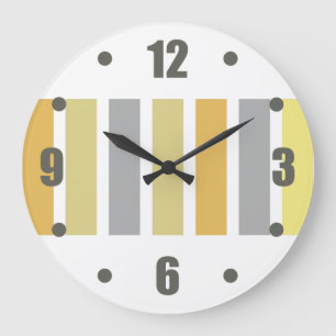 Gold Silver Bronze Metal Hues Große Wanduhr