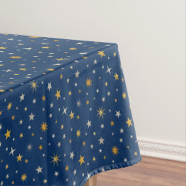 Gold Silver Celestial Star Pattern Navy Blue Party Tischdecke
