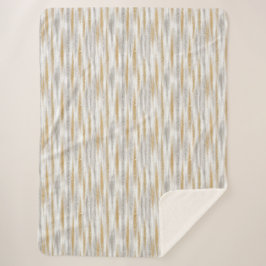 Gold Silver Chic Glam Glitzy Stripes Sherpadecke
