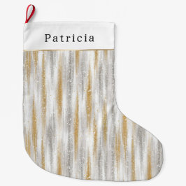 Gold Silver Christmas Celebration Großer Weihnachtsstrumpf