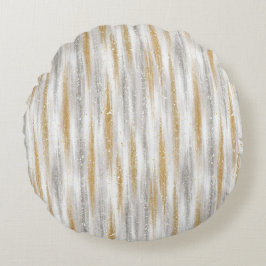 Gold Silver Christmas Celebration Rundes Kissen