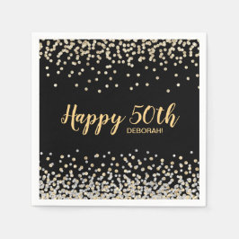 Gold Silver Confetti 50. Geburtstagsparty Serviette