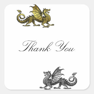 Gold Silver Dragon Danke Stickers