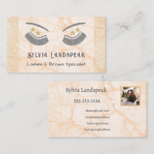 Gold & Silver Glitzer Eyelashes & Foto Visitenkarte