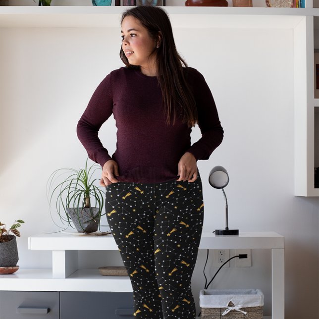 Gold Silver Imitate Glitzer Constellation Muster B Leggings (Von Creator hochgeladen)