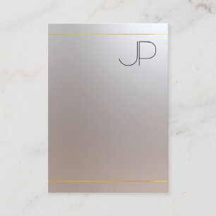 Gold Silver Look Monogram Modern Beruflich Visitenkarte