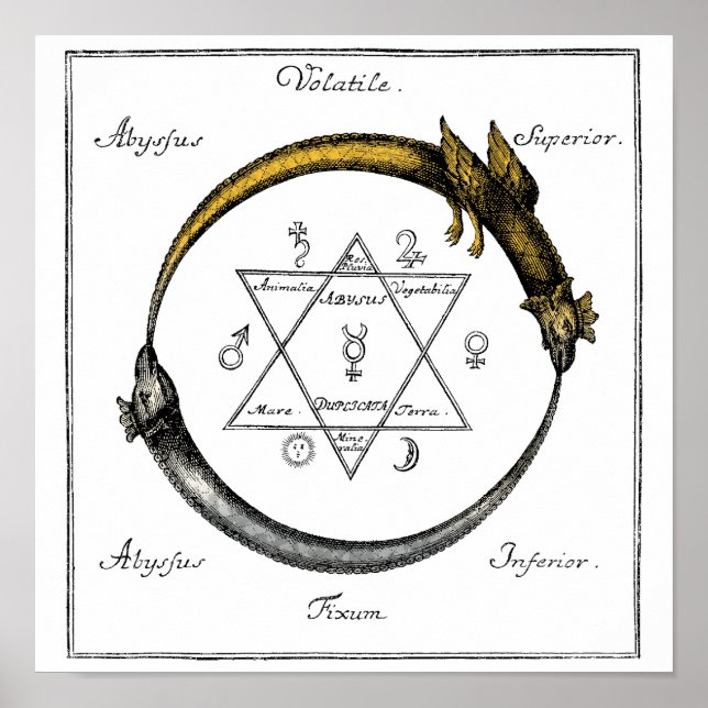 Gold & Silver Ouroboros Symbol Poster (Vorne)