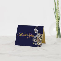 Gold Silver Paisley Hindu Wedding Vielen Dank