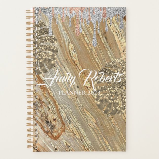 Gold Silver Sparkling Planner Planer (Vorderseite)
