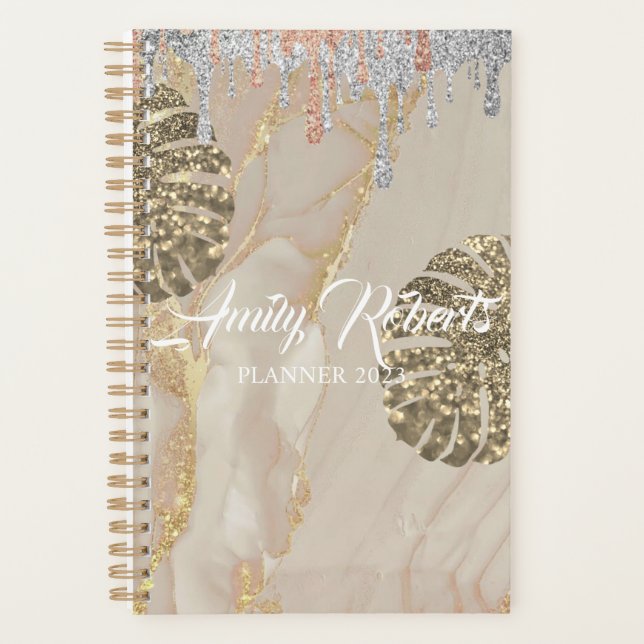 Gold Silver Sparkling Planner Planer (Vorderseite)