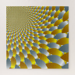 Gold Silver Spiral Metallic optische Illusion 3-D Puzzle