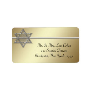 Gold Silver Star von David Address Labels Adressaufkleber